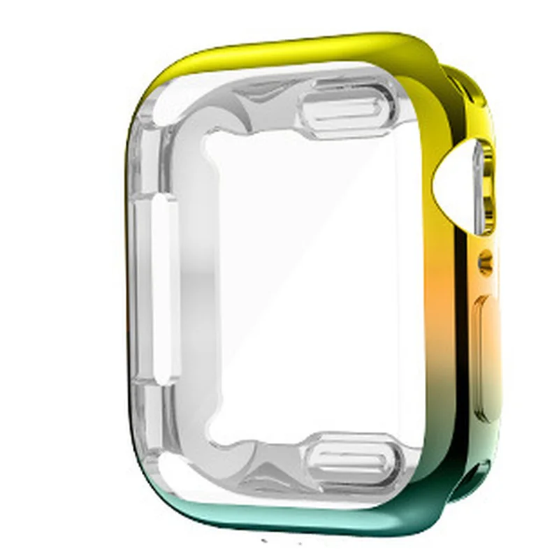 Мягкий ТПУ полноэкранный защитный чехол для Apple Watch 5 4 3 2 1 44 мм 42 40 38 градиентный