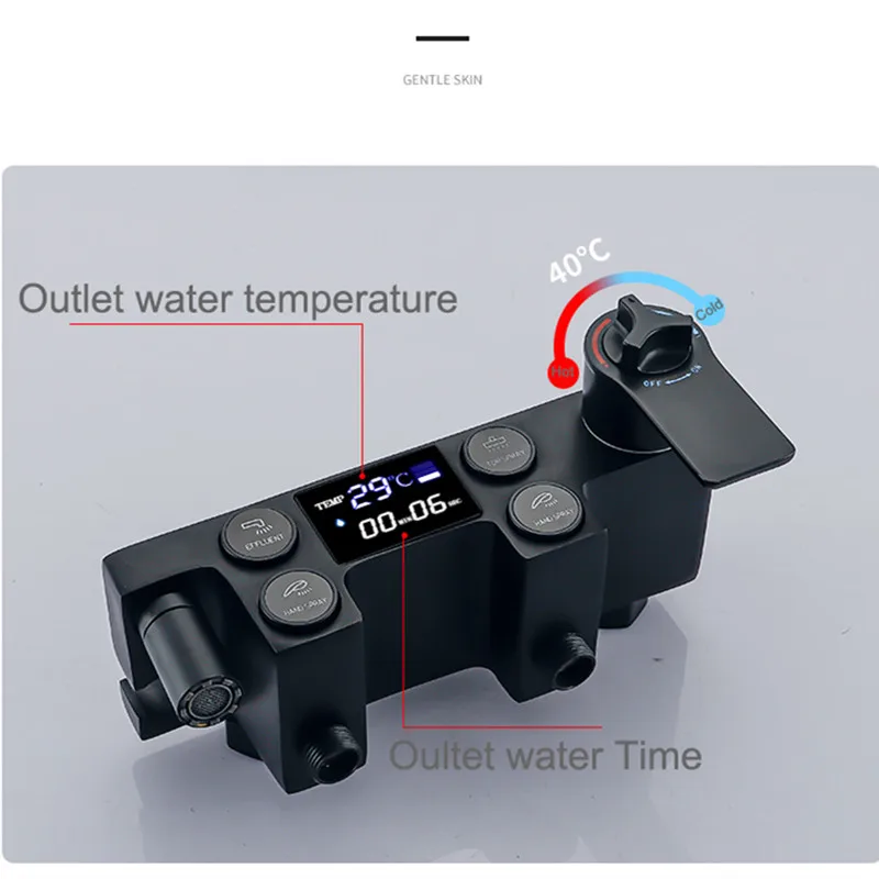 Bathroom Shower Set of Thermostatic System White Gold Rainfall Head Black Digital Mixer | Обустройство дома