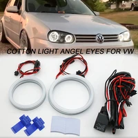 white cotton led angel eyes headlight kits for vw volkswagen golf 4 5 iv v 1998 2009 auto accessories halo ring kits