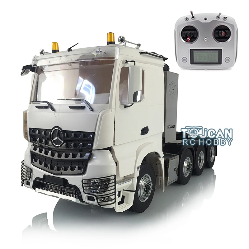 

1/14 Radio Controlled Machine 4Axles LESU Metal Chassis Hercules Cabin Rack Light Motor for Benz Actros RC Truck THZH0767-SMT3