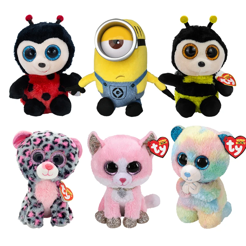 

Ty Beanie Boos Anti-epidemic Memorial Children's Plush Toys Colorful Wishing Bears Hope Bees Ladybug Collection Birthday Gifts