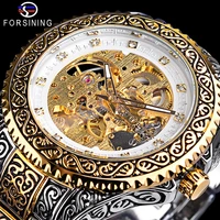 forsining golden automatic wristwatch men luxury mechanical watch waterproof diamond analog watches for man relogio masculino