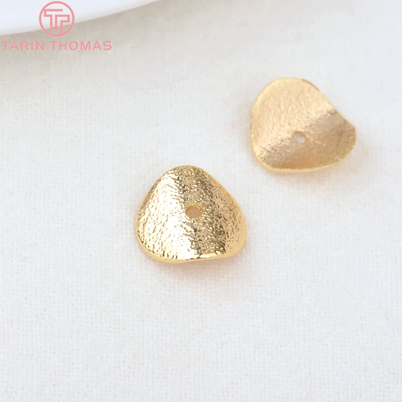 

20PCS 10x10MM Hole 1MM 24K Gold Color Brass Matte Bead Caps High Quality Jewelry Making Findings Accessories