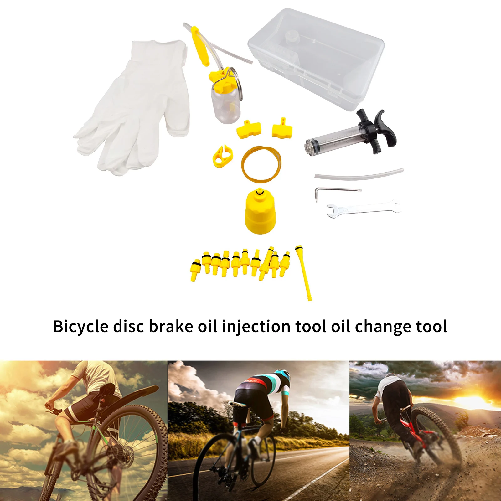 

Bike Repair Tools Hydraulic Disc Brake Mineral Oil Bleed Set Bike Mineral Oil Fluid Set Bike Brake Oiling Tool Set Mountain