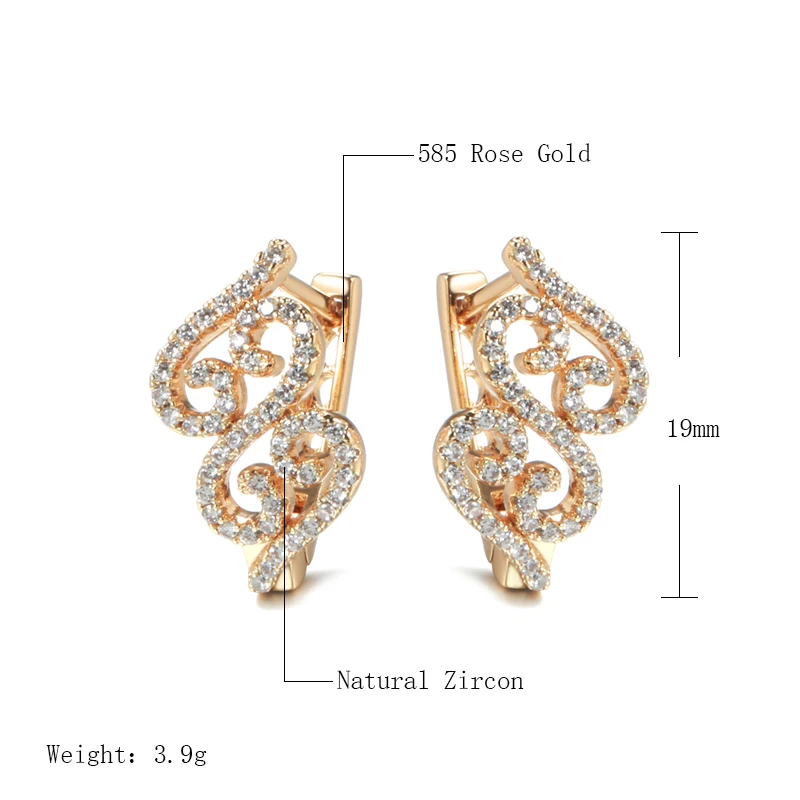 Женские серьги-подвески из розового золота 2021 пробы с инкрустацией воском