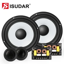 ISUDAR SU601 Car Component Speaker System 6.5 Inch 2 Way Vehicle Door Auto Audio Stereo Speakers Set HiFi With Tweeter Crossover