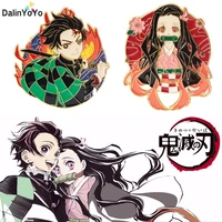 japanese anime manga demon slayer hard enamel pins badge brooch backpack bag collar lapel pin jewelry gifts for kids collection