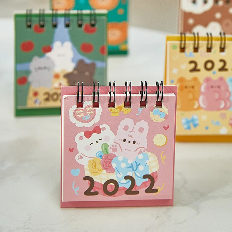 2022 kawaii мультфильмы медведь настольная бумага ins двойной ежедневник Настольный