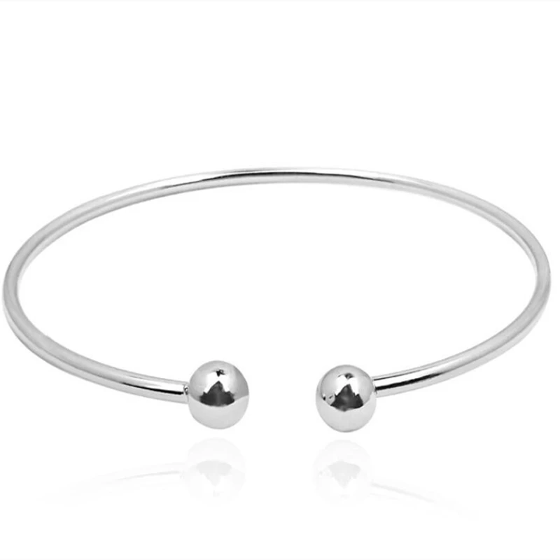 Женский браслет с круглым носком из стерлингового серебра 925 пробы ювелирное