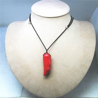 1pc womens pendants natural red coral pepper shape 60cm length with flexible ropes from deep sea new arrivals free shippings