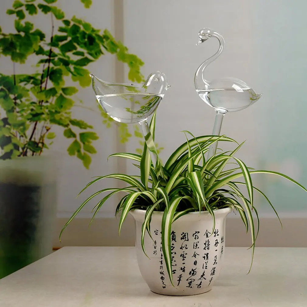 

Birds Shape Clear Glass Self Watering Durable Mini Transparent Plant Watering for Garden Plant Watering Device
