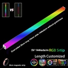 Цифровая материнская плата WS2812 30 см 41 светодиод, двухсторонсветильник свет из алюминиевого сплава, ПК, 3 контакта, 5 В, разъем RGB, для ASUS Aura SYNC