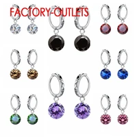 factory price hanging cubic zircon earrings for women young with green stone 925 sterling silver earring amazing discount