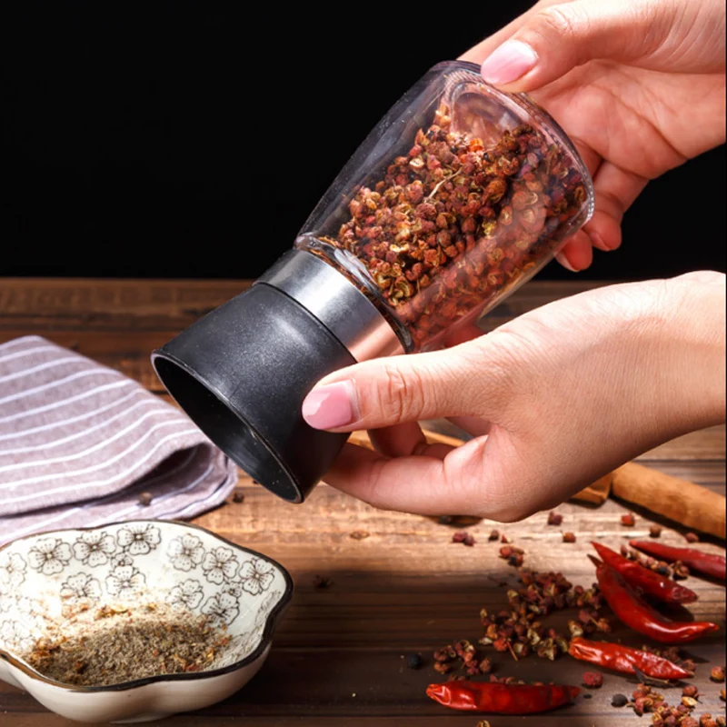 1Pc Pepper Mill Grinder Glass Salt Grinding Bottle Manual Seasoning Herb Spice Muller Jar Kitchen Accessories | Дом и сад