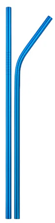2blue Многоразовые металлические соломинки для питья, 10 цветов, 304 нержавеющая сталь, прямые изогнутые соломинки, вечерние, экологически чистые, барные принадлежности - Цвет: 2blue
