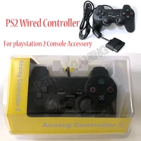 black game controller twin shock joypad pad for dualshock 2 controller ps2 built in double vibration motors video game consoles