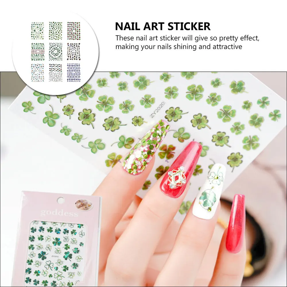 

Sheets St. Patrick Nail Art Stickers Adhesive Manicure Fingernail Decals