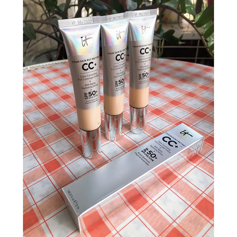 

hot sale It Cosmetics CC+ Cream SPF50 Full Cover Medium Light Base Liquid Foundation Makeup Whitening Your Skin But Better