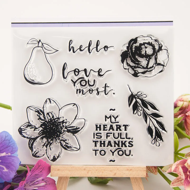 

Flowers Series Transparent Clear Silicone Stamp/Seal for DIY Scrapbooking/photo Album Decorative Card Making T1281