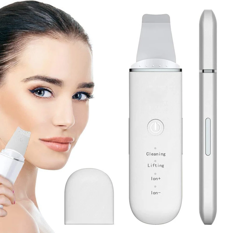

Ultrasonic Skin Scrubber Deep Cleaning Face Scrubber Vibrating Facial Cleansing Skin Spatula Peeling Beauty Instrument Device