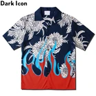 Мужская гавайская рубашка Dark Icon Flame, летняя винтажная уличная рубашка, уличная одежда 2020