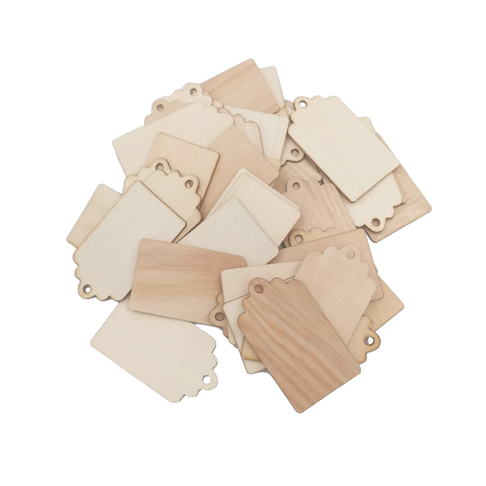 

50 шт. необработанные предварительно просверленные кусочки натурального дерева для рукоделия, центральные части, деревянные рождественски...