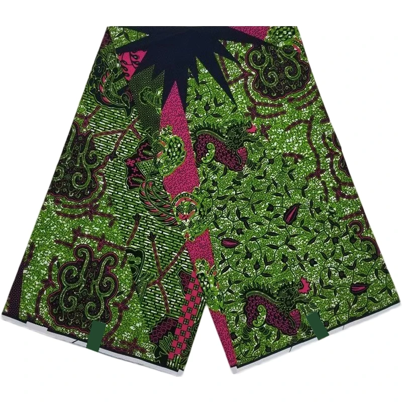 

New Style 6 Yards/lot Guarantee 100% Cotton Fabric African Wax High Quality Batik Ankara Real Print Fabrics For Sewing Wax-H0137