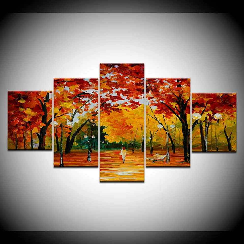 5 шт. прогулки в лесу пейзаж живопись Современная Картина на холсте Печать