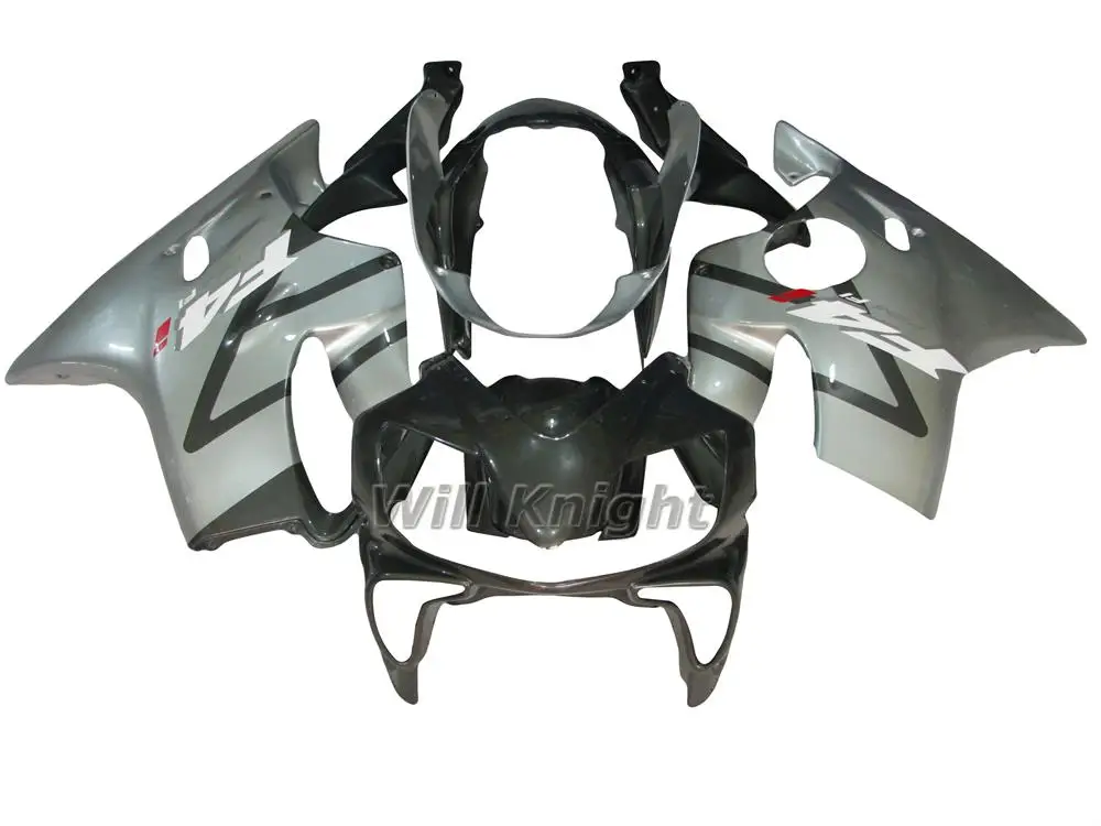 Черно серебристые комплекты обтекателей для кузова мотоцикла Honda CBR600 F4i 2004 2005 2006