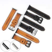 first layer leather hand stitch strap for apple watch band 42mm 38mm watch accessories wristband for iwatch 44mm 40mm watchbands