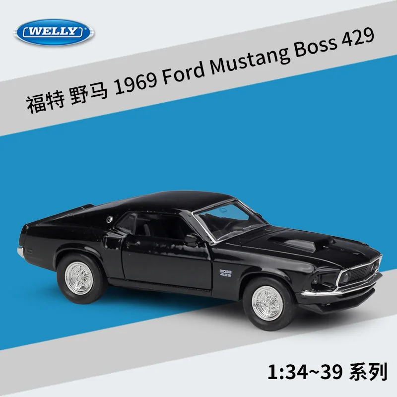 

Модель автомобиля WELLY 1:36 1969 Ford Mustang Boss 429, металлическая, с коробкой, для коллекционных предметов