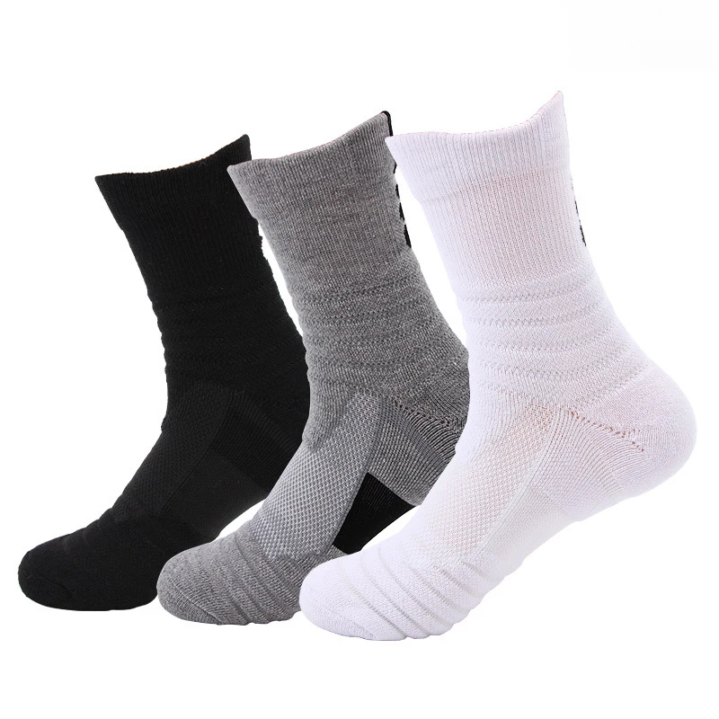 

Men Cotton Basketball Long Sock Crew Work Walking Hiking Sport Sock Sports Mens Funny Cycling Cushioned Terry Damper