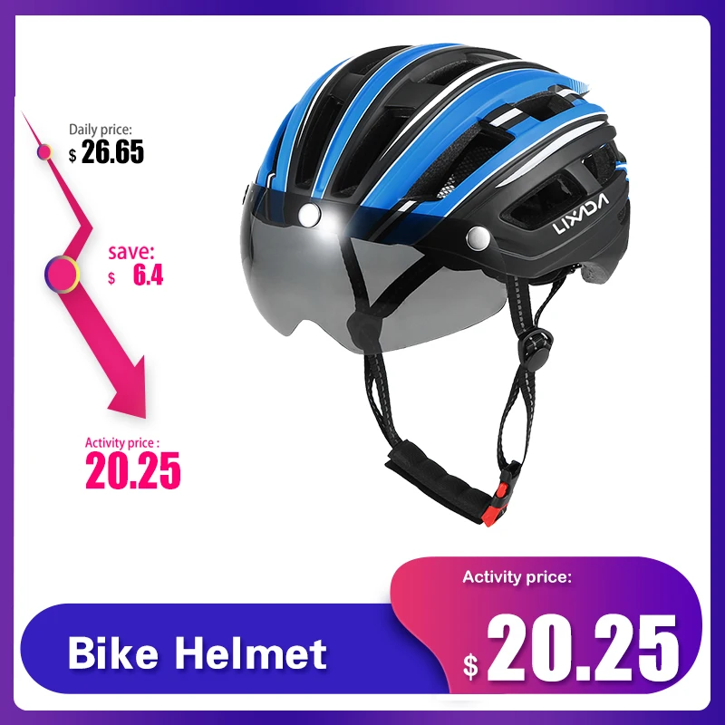 Велосипедный шлем Lixada со съемным магнитным козырьком защита от УФ излучения для