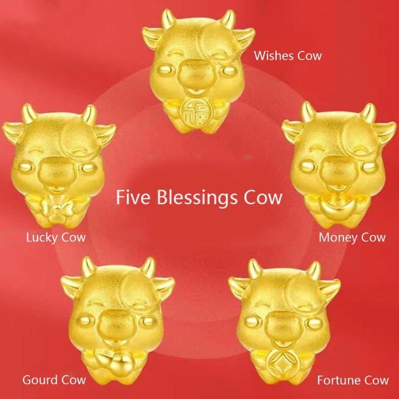 

Mascot Five Fortunes Golden Cow Red String Bracelet 2021 Chinese Ox New Year Tradition Zodiac Lucky Blessing Bracelets