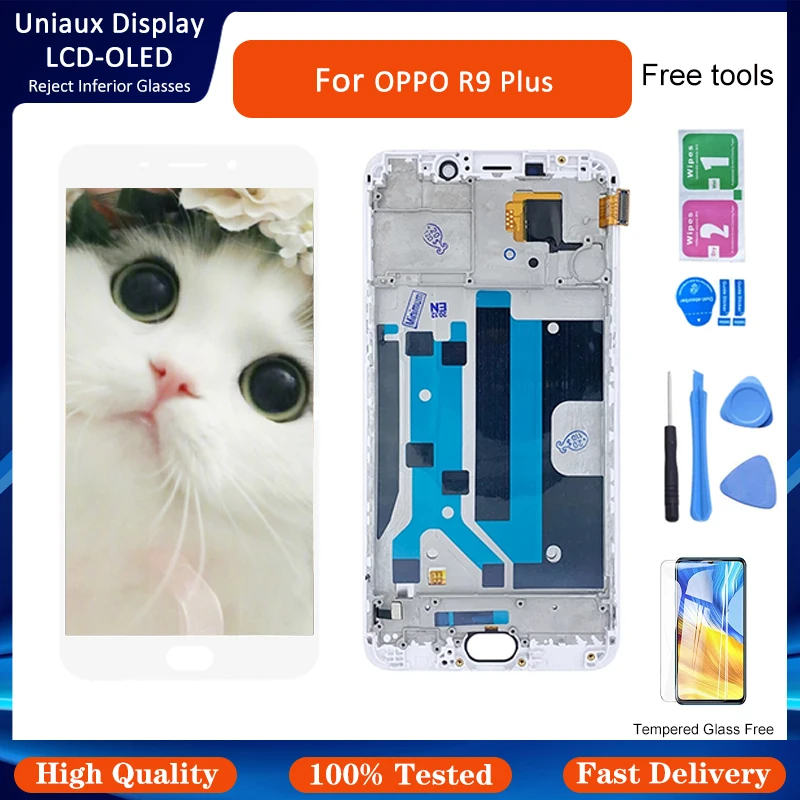 

ЖК-дисплей 6,0 дюйма для OPPO R9 Plus, детали для замены рамки для OPPO R9Plus X9079