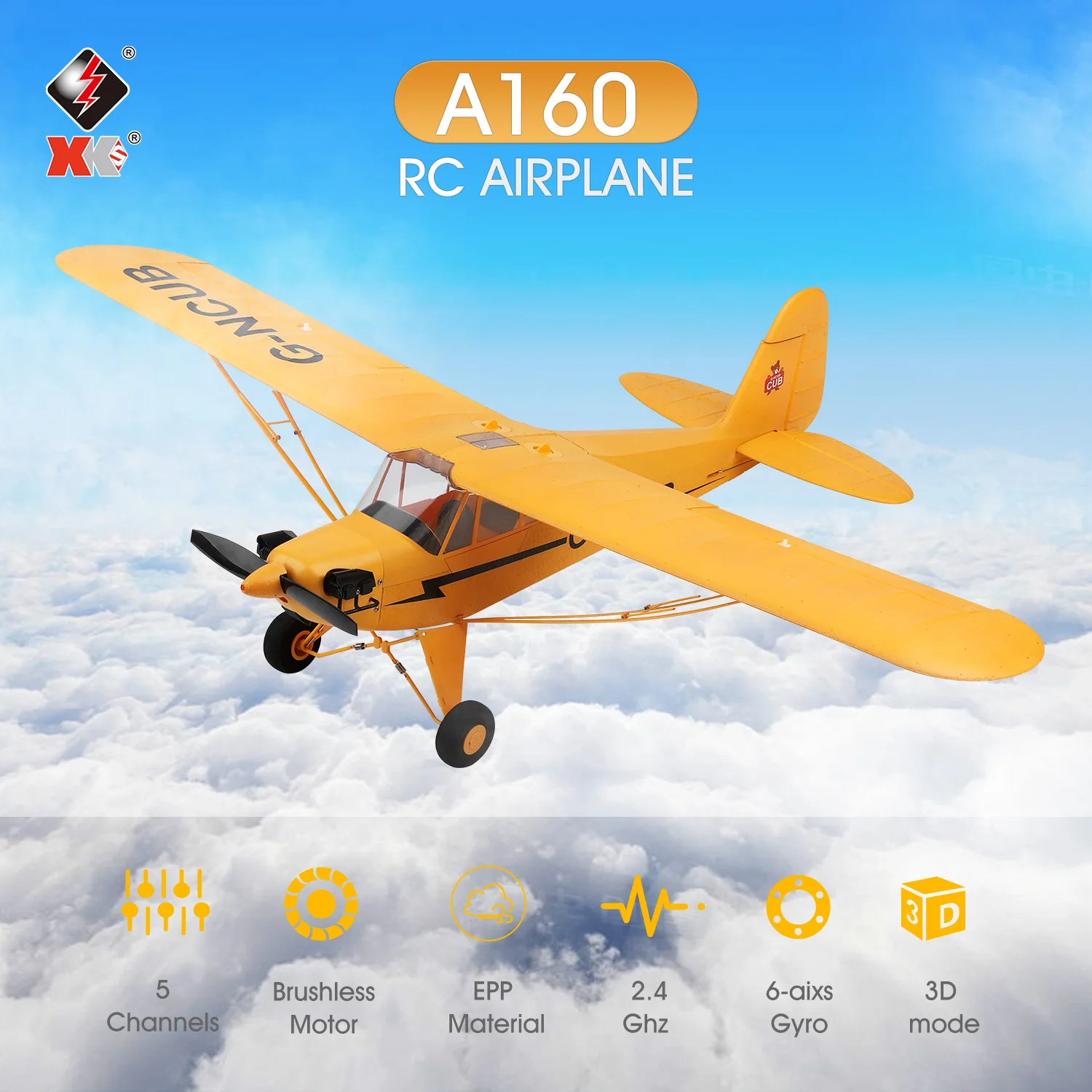 Радиоуправляемый самолет Wltoys A160 5 каналов бесщеточный радиоуправляемый для