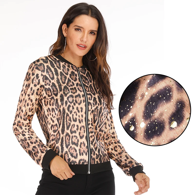 Женские весенние куртки розового цвета с леопардовым принтом короткая женская