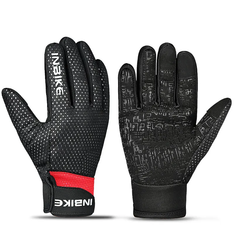Розовый INBIKE Полный Finger Сенсорный экран Перчатки MTB велосипеда Велосипедный Спорт Прихватки для мангала Гель Мягкий Открытый Спорт Перчатки для фитнеса велосипед Интимные аксессуары - Цвет: Розовый