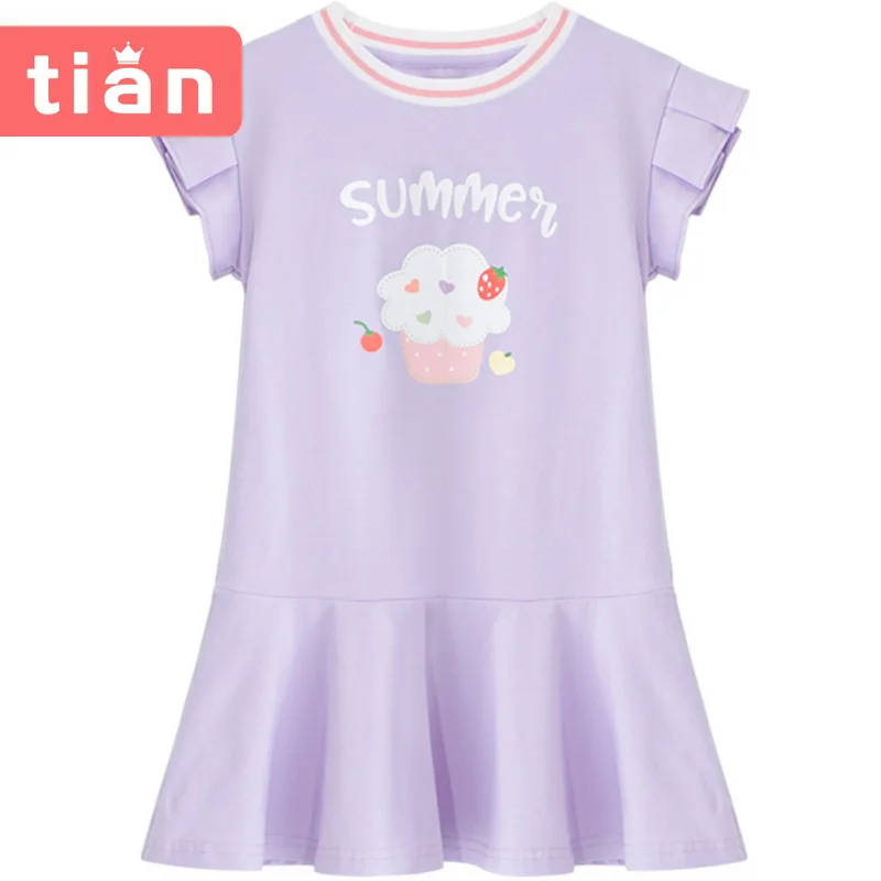 

Children's Clothing New Summer Small and Medium Baby Kids' Skirt Western Style Printed Girls' Dress