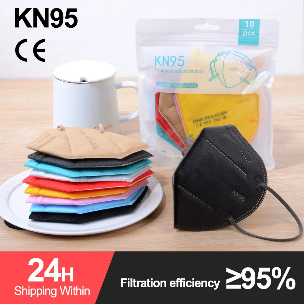 

Black mask 5/50/100pcs kn95 mask Reusable ffp2 mouth mask 5-layer filter safety protective masque maseczka ochronna mascarllias