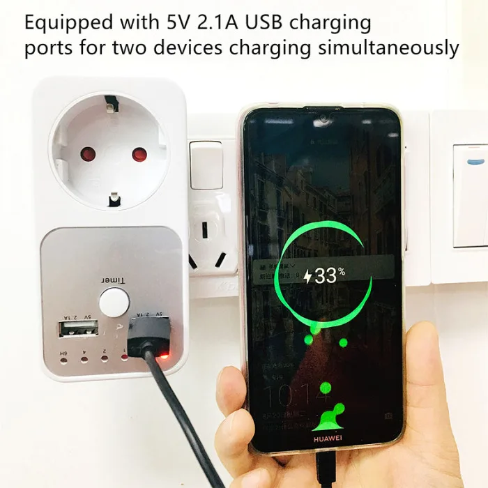 Двойной USB разъем Синхронизации таймер обратного отсчета розетка контроллер для мобильного телефона MP3 E2S