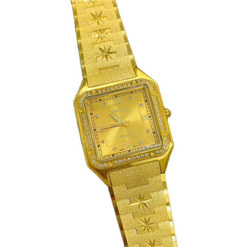 24K Thick Plated Adornment Temperament of Alluvial Gold Watch The New 2021 Contracted and Fashionable Luxury gold Watch enlarge