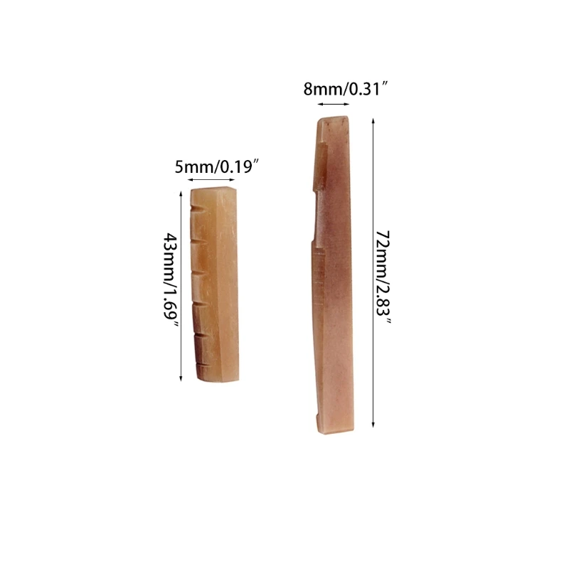 

2Pcs/Set Bone Guitar Bridge Saddle and Nut for Folk Acoustic Guitar Replacement Parts