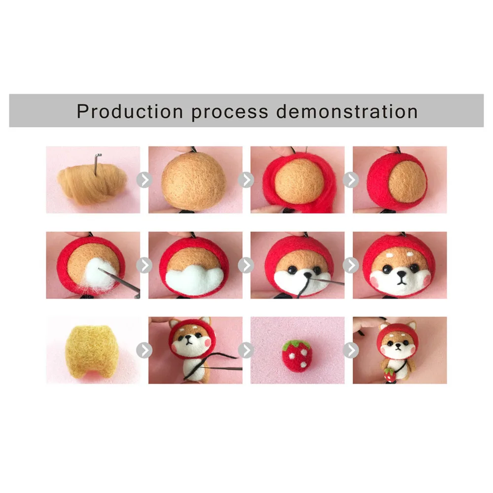 Нетканый шерстяной войлок ручная работа животные игрушки кукла с иглой валяние