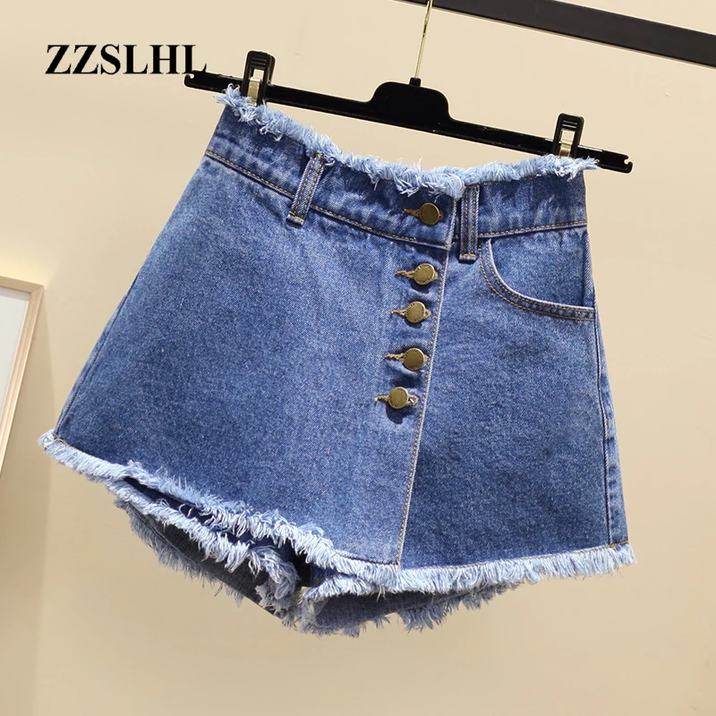 

Plus Size Vintage Single Breasted Denim Shorts Women Casual Tassel Ripped Jeans Shorts 2020 Summer Girl Hot Shorts Skirts