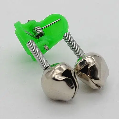 

3 pcs/lot Fishing Bite Alarms Fishing Rod Bell Rod Clamp Tip Clip Bells Ring Green ABS Fishing Accessory Outdoor Metal