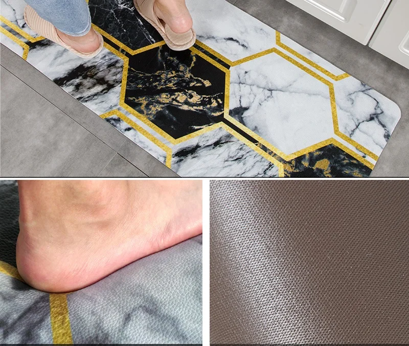 LYN &amp GY 1 шт. перо ПВХ кожа кухонные ковры напольные коврики большие для спальни