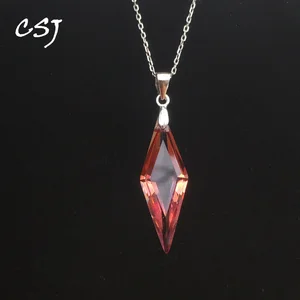 CSJ элегантный кулон из зултанита, Стерлинговое Серебро 925 пробы, 15*30 мм, ожерелье из сультанита, ювелирные украшения для женщин, подарок на свадьбу