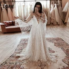 LORIE блестящие трапециевидные Свадебные платья с глубоким V-образным вырезом платья для невесты пляжные богемные Свадебные платья 2020 Новые свадебные платья