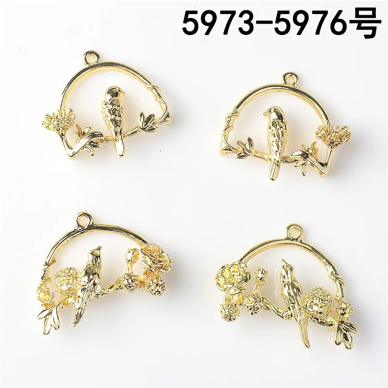 

Material Flower Bird Charm Bird on Branch Pendant Color Alloy for Earring DIY Wedding 10pcs/lot Gold Zinc Alloy Vintage Metal